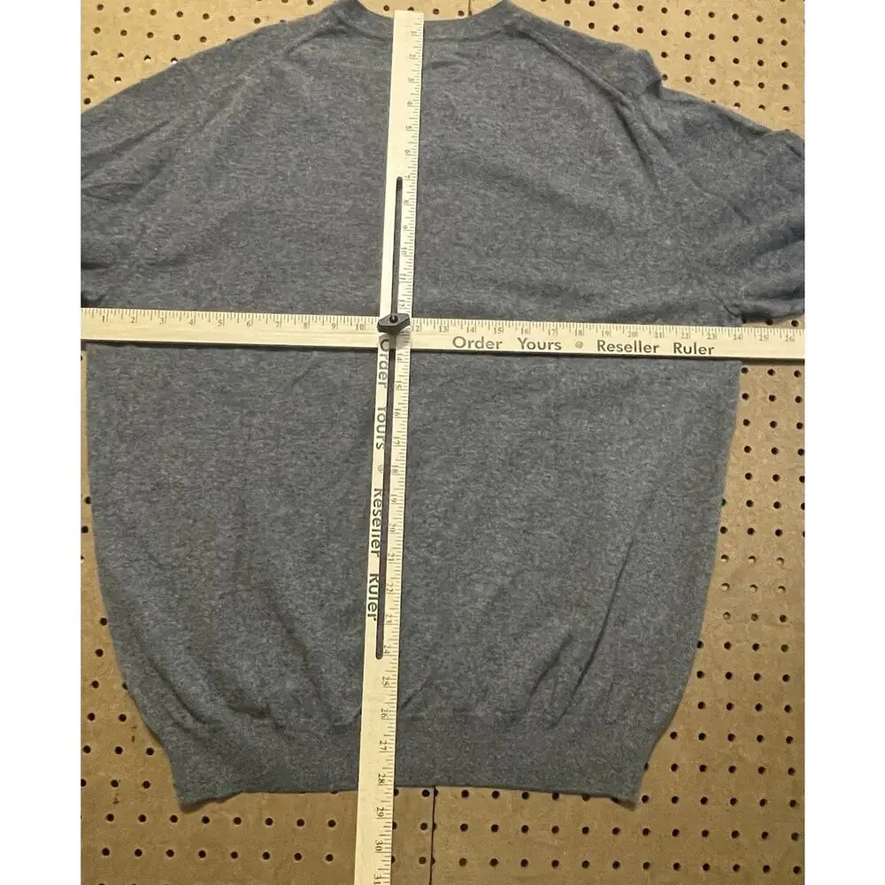 NWT Forte Sweater Mens XL Dark Gray Pure Cashmere V Neck Knit Jumper